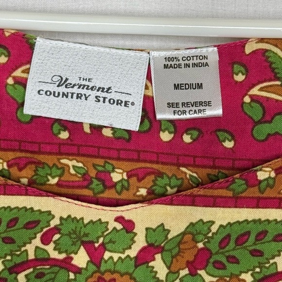 Vermont Country Store Womens Lounge Dress Sz M Mumu Floral Midi Modest Primitive - Picture 4 of 7